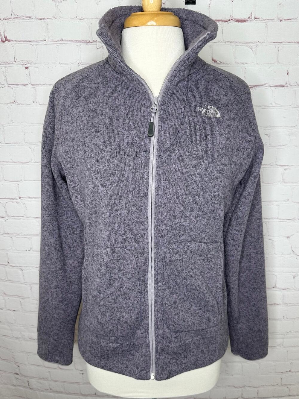 The North Face Heathered Purple Full Zip Sweatshirt Women's Medium